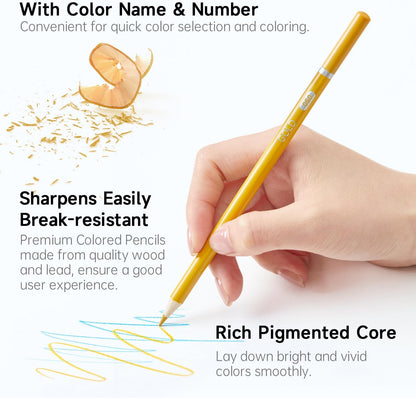 Shuttle Art 60-Piece Metallic Coloured Pencil Set
