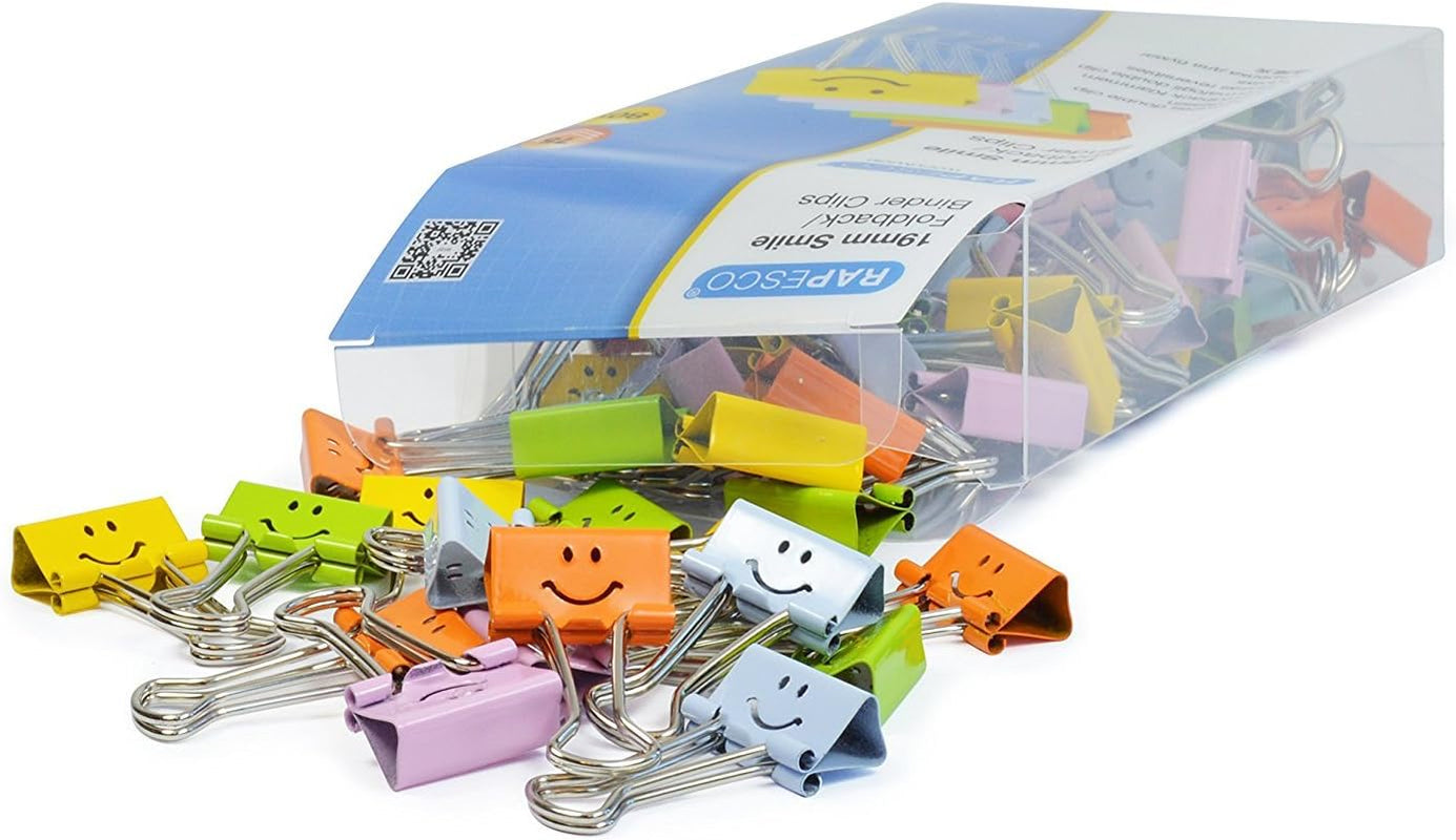 19mm Smiles Foldback Clips – Fun, Durable & Perfect for Organizing