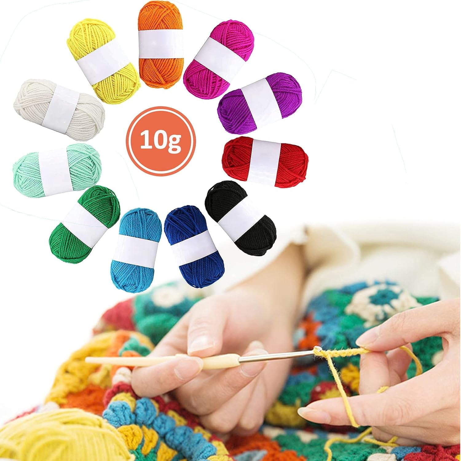 WenderGo 12-Color Acrylic Yarn Set – Soft, Durable & Perfect for DIY Crafts