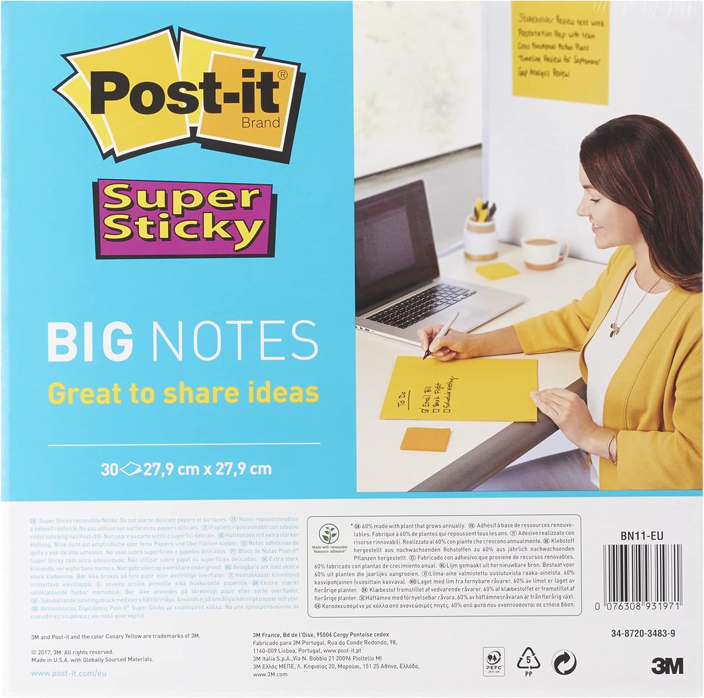 Post-it Super Sticky Notes – Extra Strong Adhesion for Big Ideas