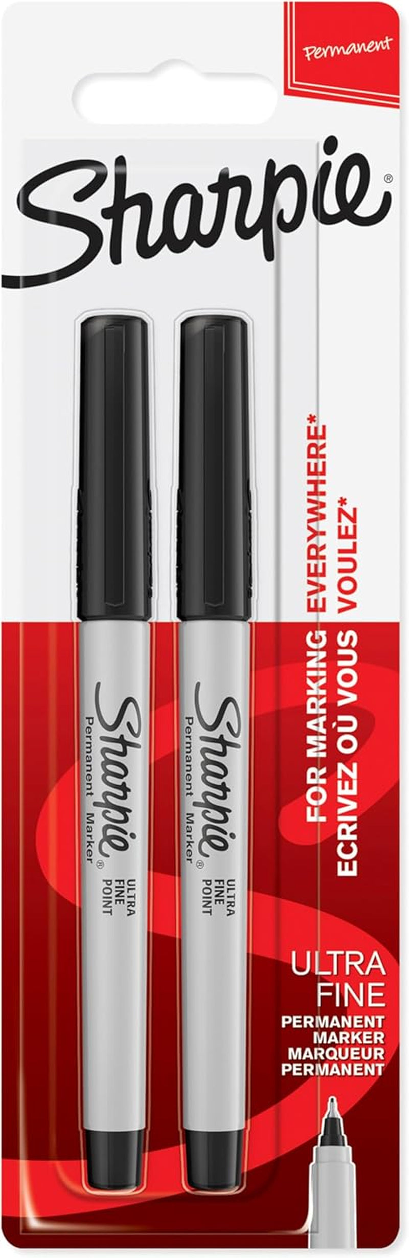 Sharpie Permanent Markers | Ultra Fine Point for Precise Marks | Assorted Colours | 12 Marker Pens