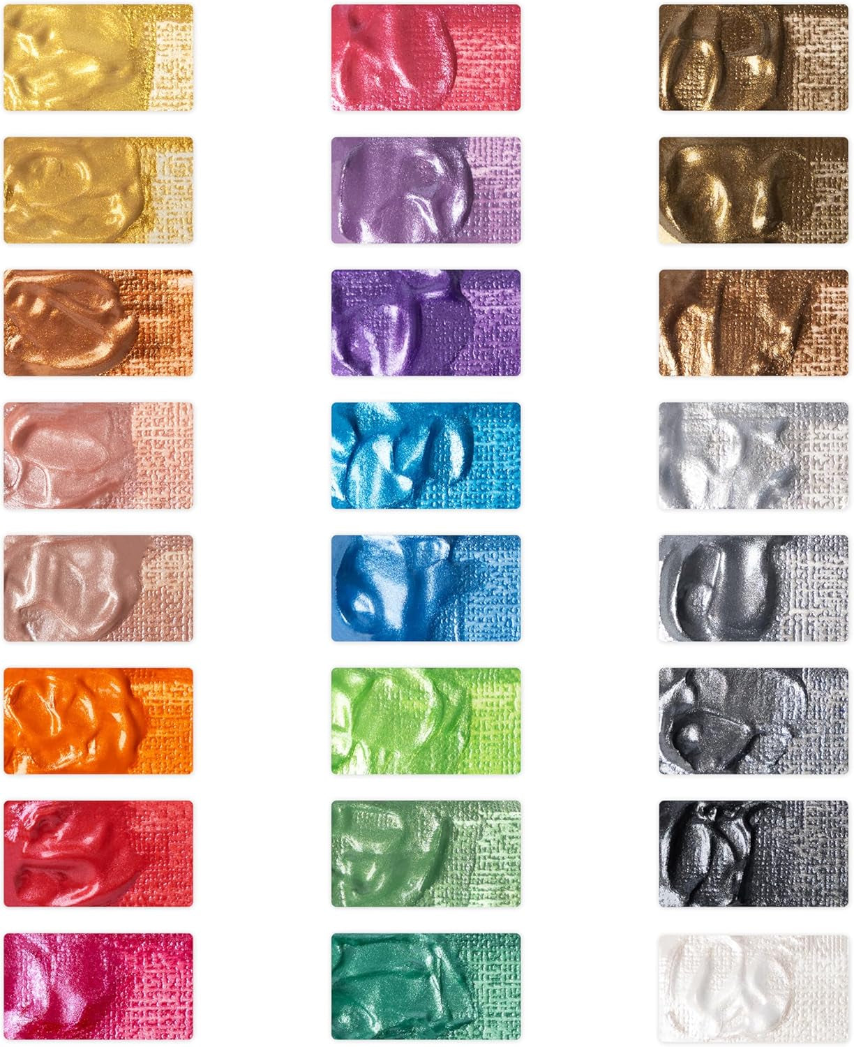Castle Art Supplies Metallic Acrylic Paints Set | New Improved Formula | 24 X 12Ml Tubes for Adult Artists, Beginners and Crafters to Add Shimmering Quality (New Improved Formula)