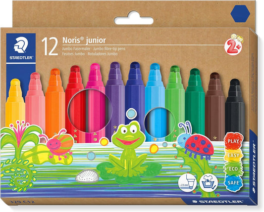 STAEDTLER Noris Junior Jumbo Fibre-Tip Pens – The Perfect First Colouring Pens for Toddlers