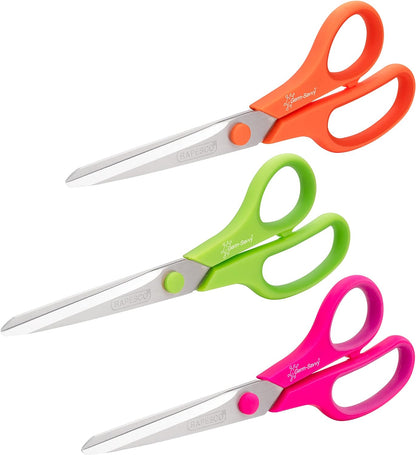 Soft Grip Titanium Coated Scissors – Pack of 3 for Comfort & Precision