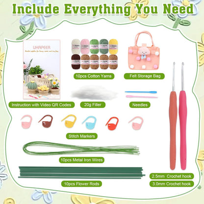 UHAPEER Crochet Kit – Complete Set for Beginners & DIY Enthusiasts