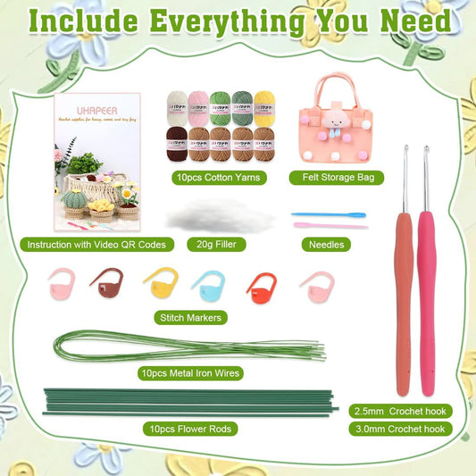 UHAPEER Crochet Kit – Complete Set for Beginners & DIY Enthusiasts