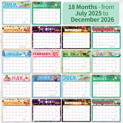 2025-2026 Wall Calendar – 18-Month Planner for Organization & Productivity