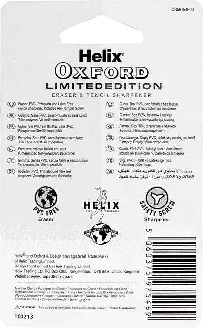 Helix Oxford Twin Pack – Eraser & Pencil Sharpener for Everyday Use