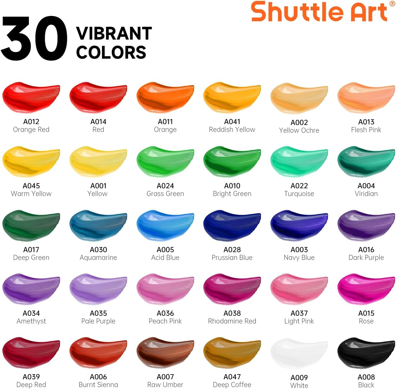 Shuttle Art 59-Piece Acrylic Painting Set – Complete Art Kit for Beginners & Professionals