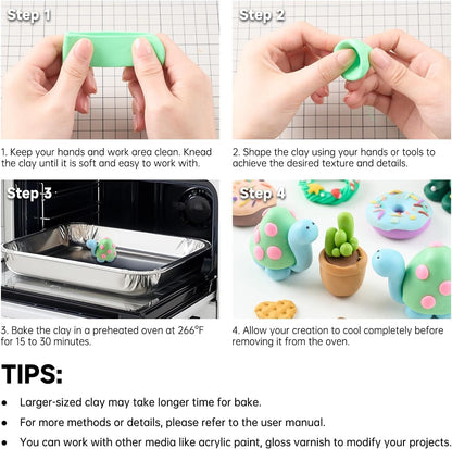 Shuttle Art 50-Colour Polymer Clay Kit – Soft Oven-Bake Modeling Clay with Tools & Accessories