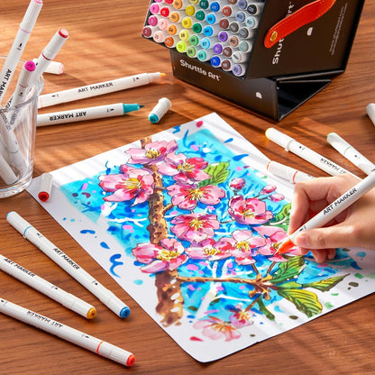 Shuttle Art 60-Colour Dual Tip Marker Set + Blender