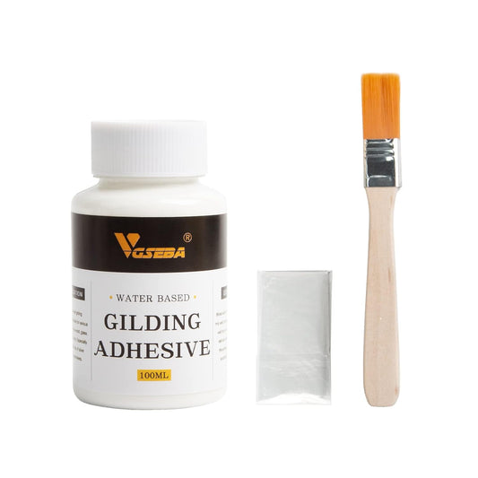Gilding Adhesive Set – 100ml Water-Based Glue with Brush & Gloves