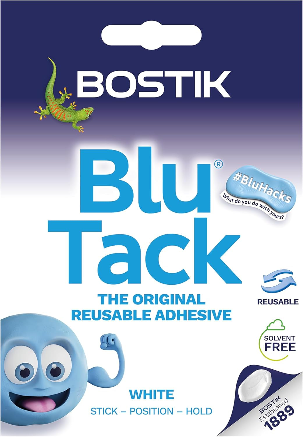 Bostik Blu Tack White – The Original Reusable Adhesive