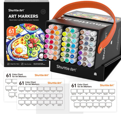Shuttle Art 100-Colour Dual Tip Marker Set + Blender