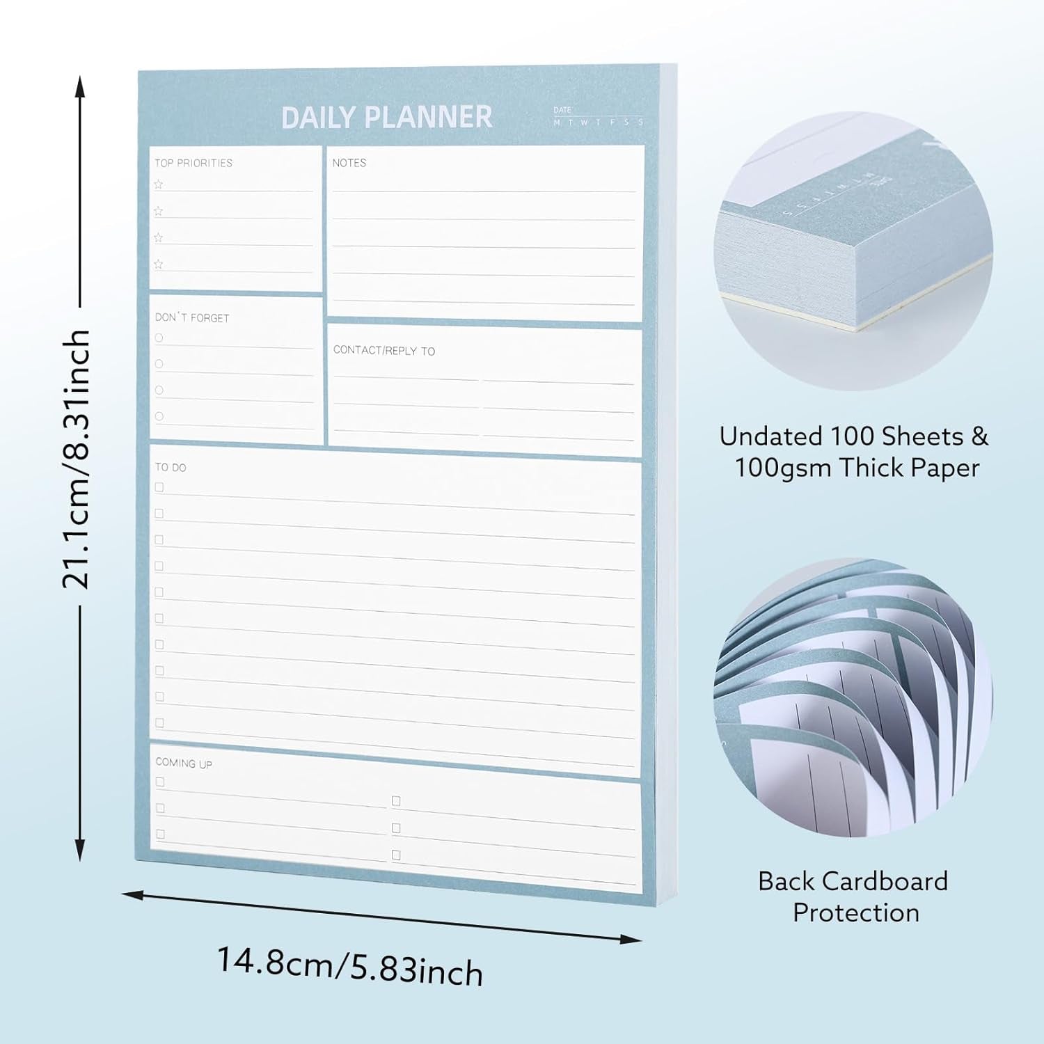 A5 Undated Daily Planner Pad – Flexible, Organized & Perfect for Productivity