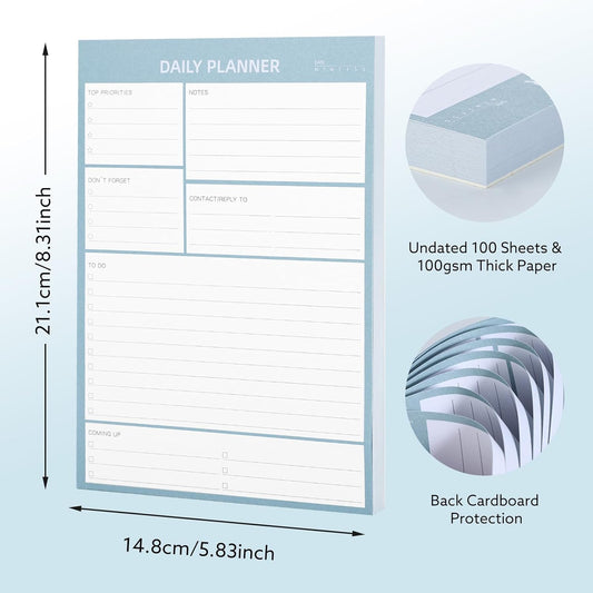 A5 Undated Daily Planner Pad – Flexible, Organized & Perfect for Productivity