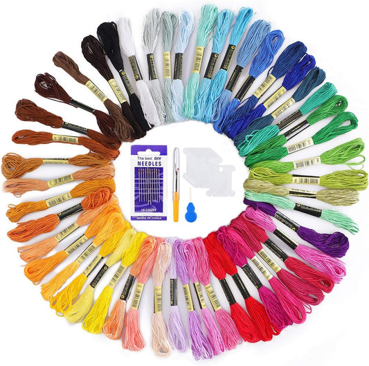 50-Color Embroidery Floss Kit – Vibrant, Durable & Perfect for DIY Crafts