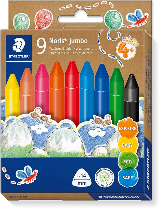 STAEDTLER Noris Jumbo Wax Crayons – Extra-Thick & Easy-to-Hold for Young Artists