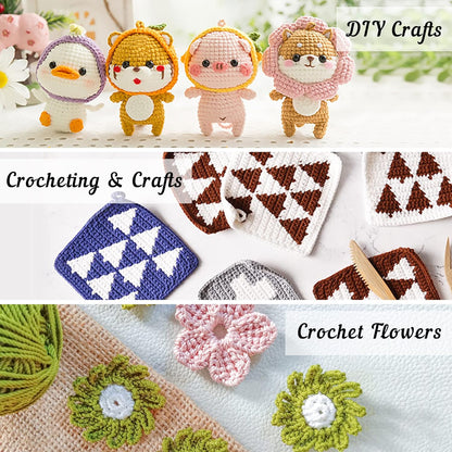 INSCRAFT 20-Color Crochet Yarn Kit – Complete Set for Beginners & Experts