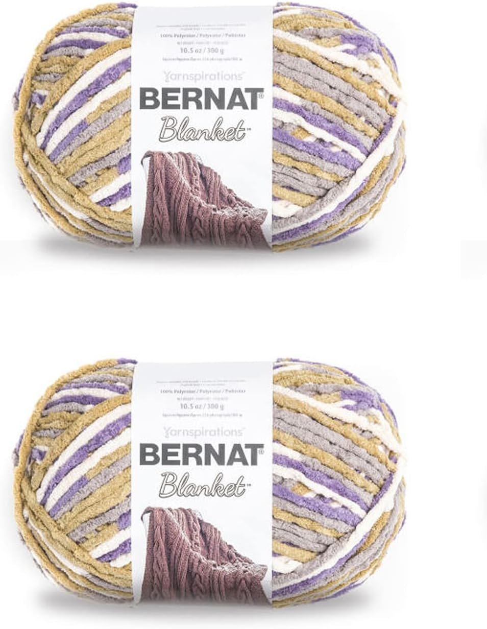 Bernat Blanket Super Bulky Yarn – 2-Pack, 300g/10.5oz Balls (Various Colours)