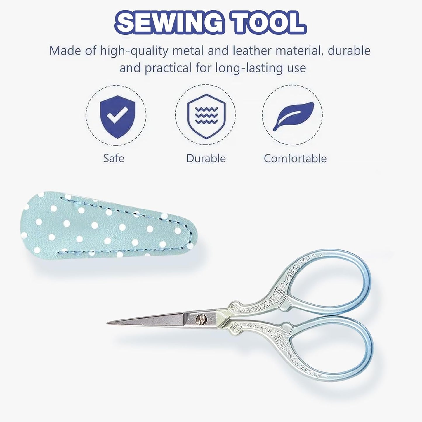 Stainless Steel Embroidery Scissors – 93mm with PU Leather Case