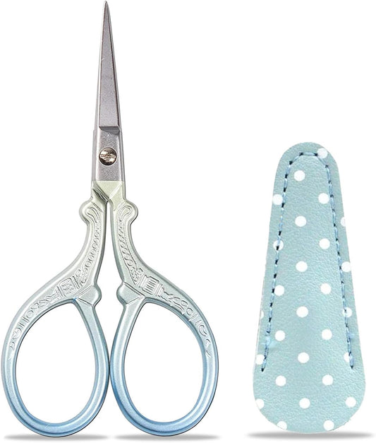 Stainless Steel Embroidery Scissors – 93mm with PU Leather Case