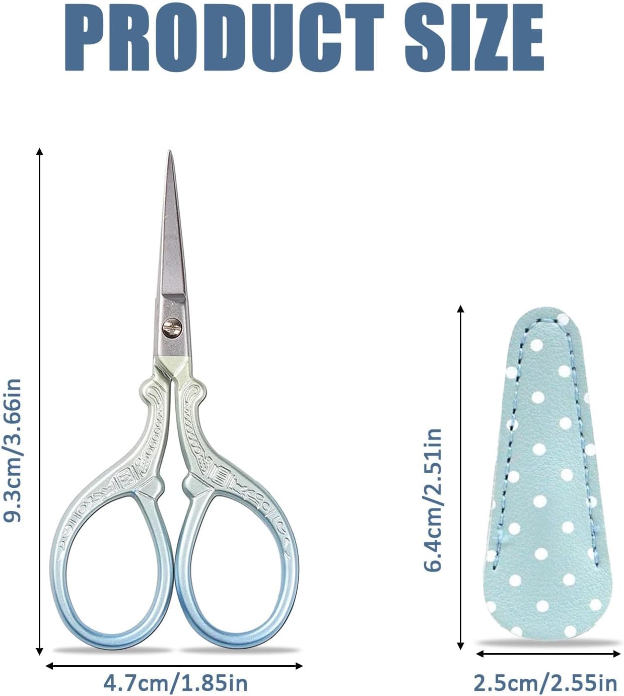 Stainless Steel Embroidery Scissors – 93mm with PU Leather Case