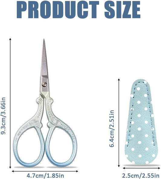 Stainless Steel Embroidery Scissors – 93mm with PU Leather Case