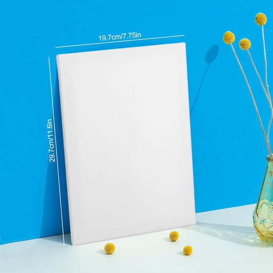 XTDMJ 20X30Cm Canvas for Painting, 4 Pack Stretched Canvases for Adults, Acrylics & Oils Painting