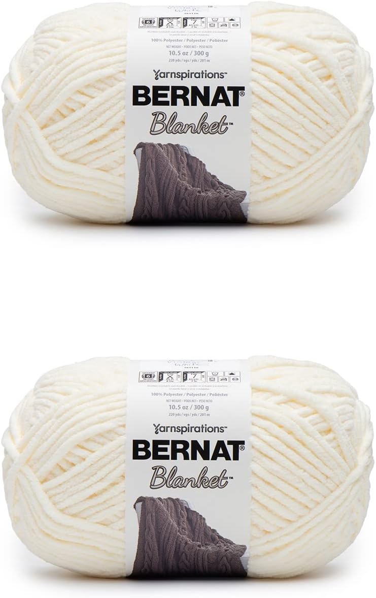 Bernat Blanket Super Bulky Yarn – 2-Pack, 300g/10.5oz Balls (Various Colours)
