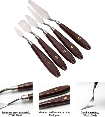 5-Piece Artist Painting Palette Knife Set – Flexible, Durable & Versatile
