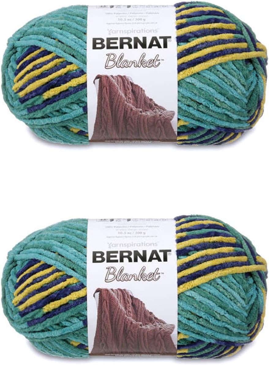 Bernat Blanket Super Bulky Yarn – 2-Pack, 300g/10.5oz Balls (Various Colours)