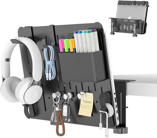 Clamp-On Desk Organizer – 6-in-1 Under Desk Storage Shelf