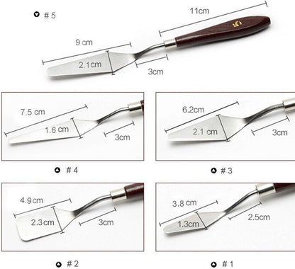 5-Piece Artist Painting Palette Knife Set – Flexible, Durable & Versatile