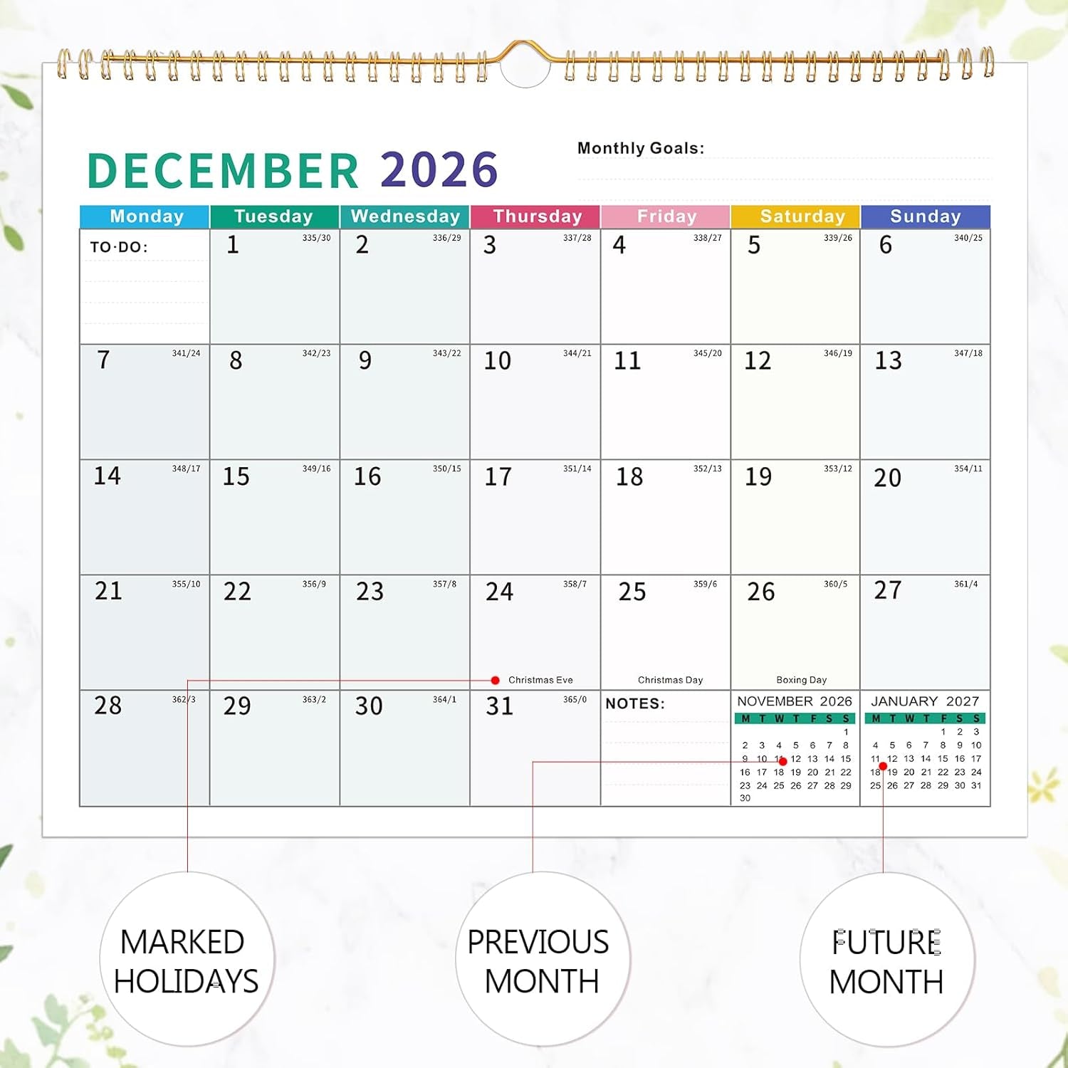 2025-2026 Wall Calendar – 18-Month Planner for Organization & Productivity