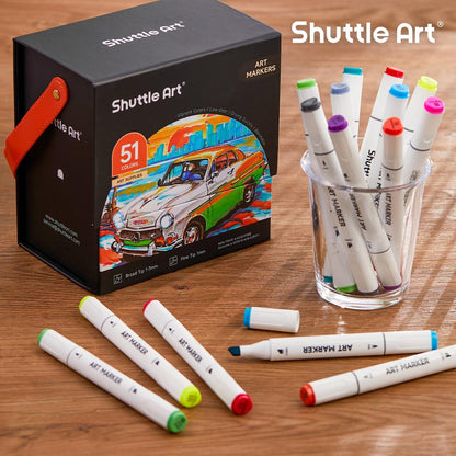 Shuttle Art 51-Colour Dual Tip Marker Set + Blender