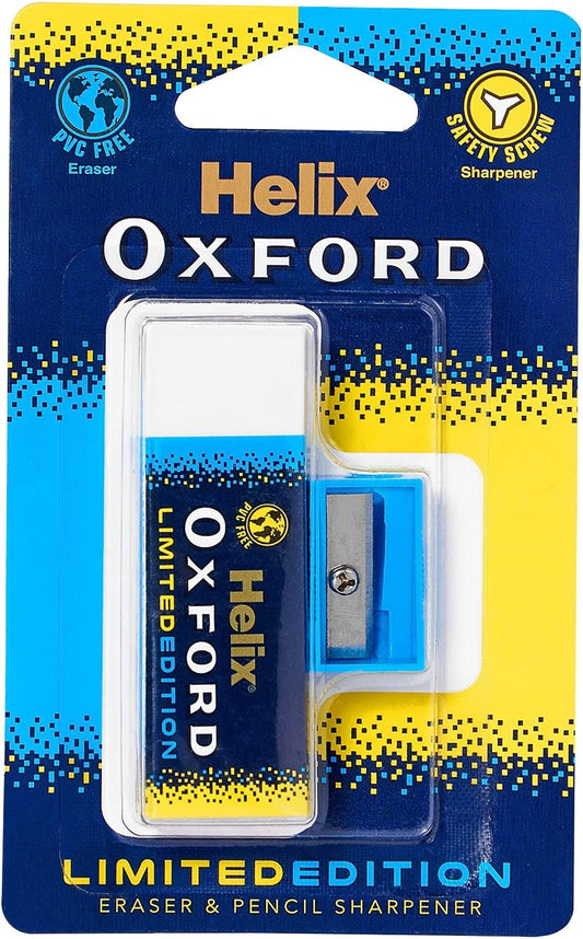 Helix Oxford Twin Pack – Eraser & Pencil Sharpener for Everyday Use