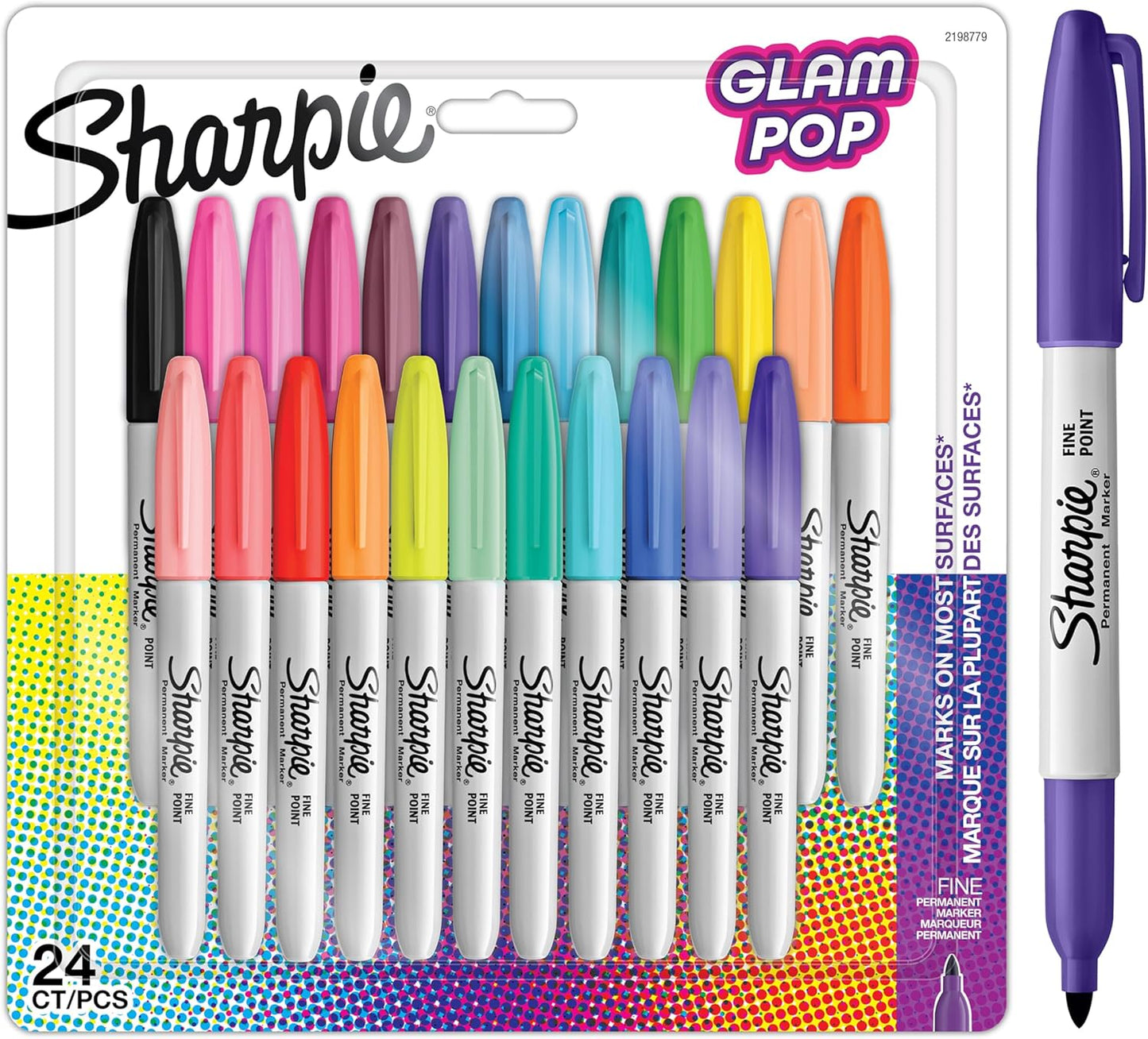 Sharpie Permanent Markers | Fine Point for Bold Details | Electro Pop & Assorted Original Colours | 24 Marker Pens
