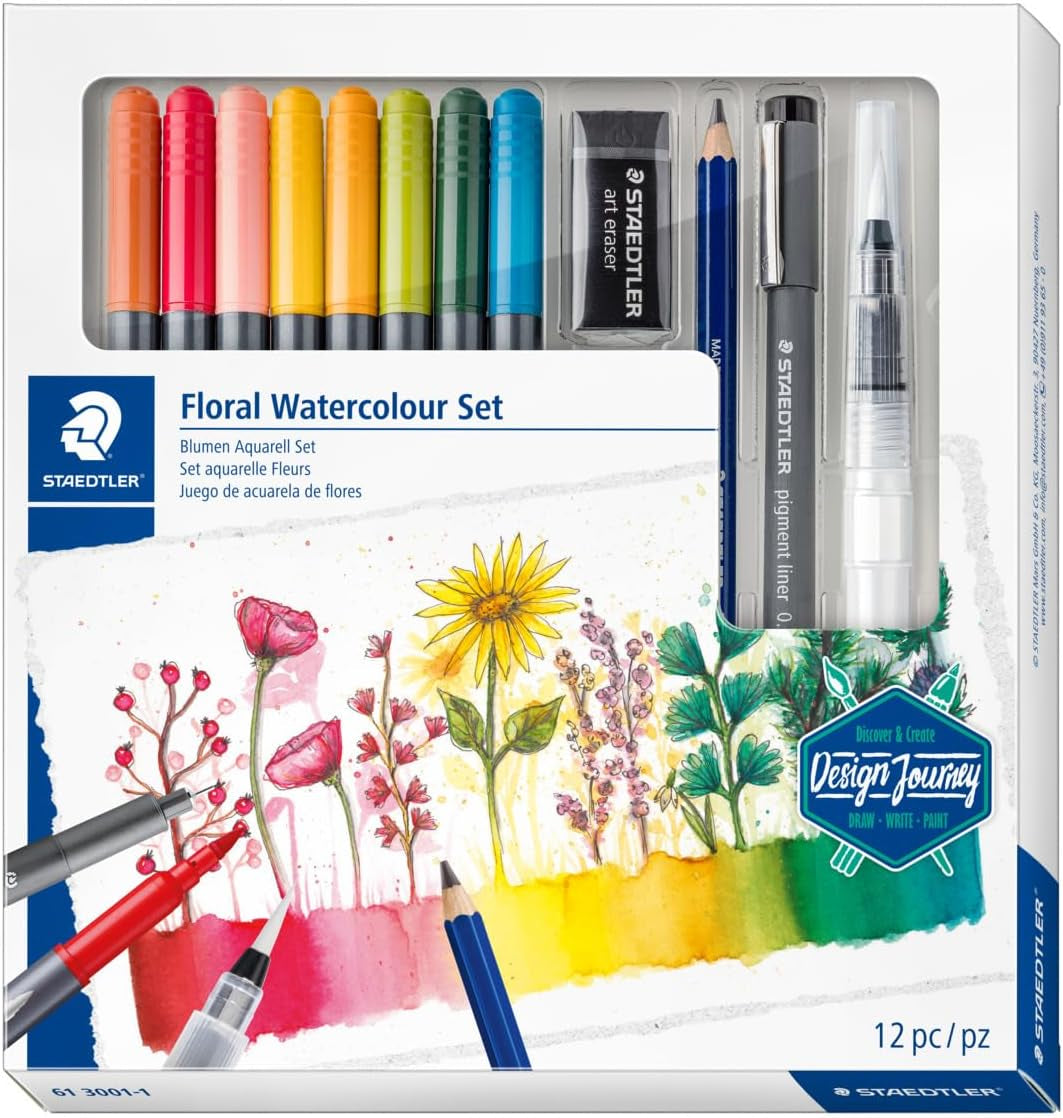 STAEDTLER Floral Watercolour Drawing Set – High-Quality Art Tools for Vibrant Designs
