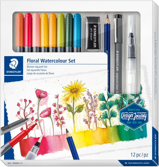 STAEDTLER Floral Watercolour Drawing Set – High-Quality Art Tools for Vibrant Designs
