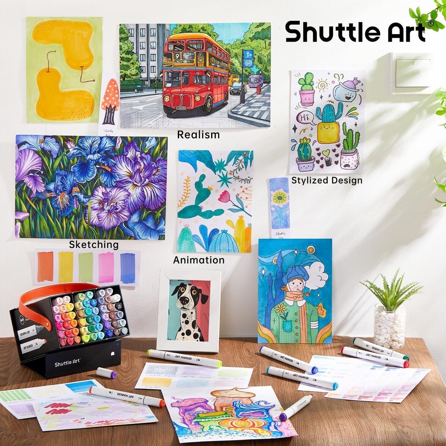 Shuttle Art 51-Colour Dual Tip Marker Set + Blender