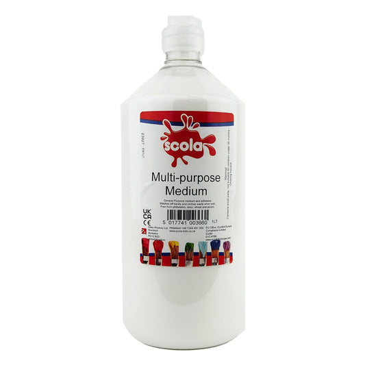 Scola Craft PVA Glue – Clear-Drying, Phthalate-Free Adhesive for Fabric & Collage (1L)