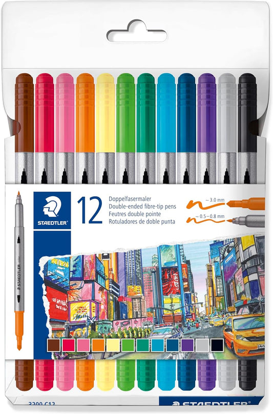 STAEDTLER Double-Ended Fibre-Tip Pens – Versatile & Vibrant for Creative Expression