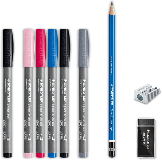 STAEDTLER Assorted Brush Lettering Set – High-Quality Pigment Arts Pens