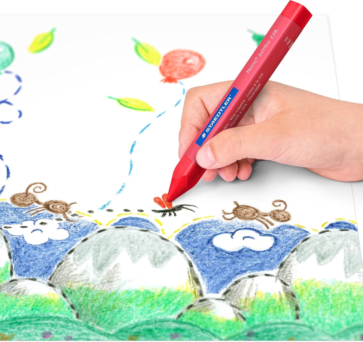 STAEDTLER Noris Jumbo Wax Crayons – Extra-Thick & Easy-to-Hold for Young Artists