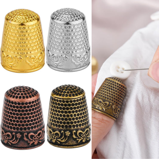 Copper Sewing Thimbles & Finger Protectors – 4-Pack, Mixed Finishes