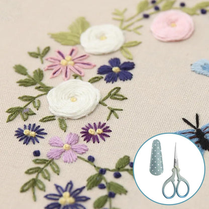 Stainless Steel Embroidery Scissors – 93mm with PU Leather Case