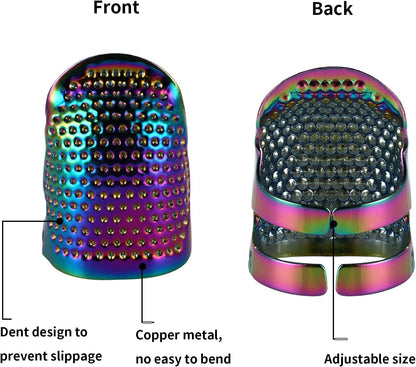 Copper Sewing Thimbles – 4-Pack Finger Protectors, Small & Medium Sizes