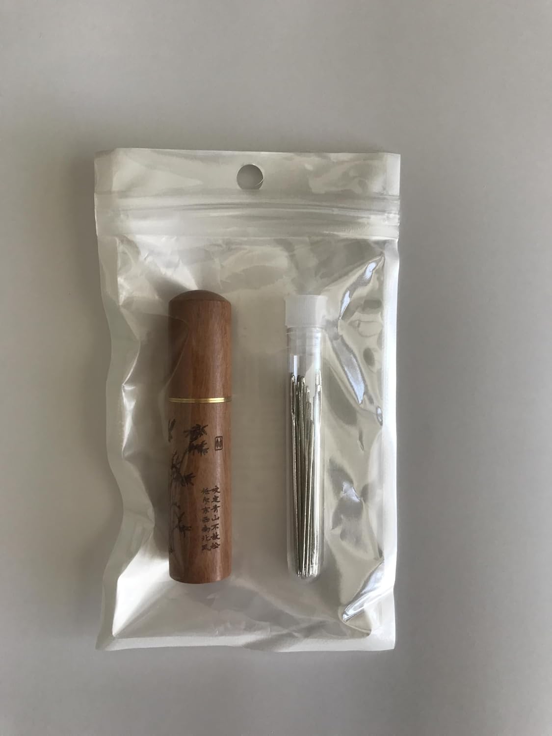 25-Piece Large Eye Sewing Needles with Hand-Carved Sandalwood Case