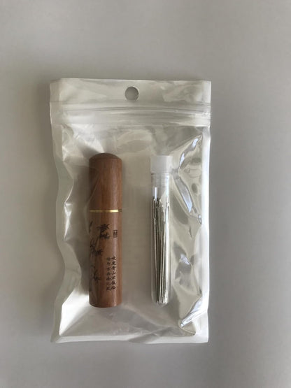 25-Piece Large Eye Sewing Needles with Hand-Carved Sandalwood Case